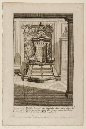 Sheet 5 of six designs for furniture; design for a medals cabinet