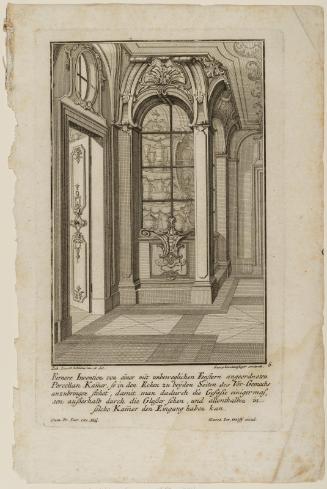 Sheet 6 of six designs for furniture and display spaces; design for a porcelain display cabinet