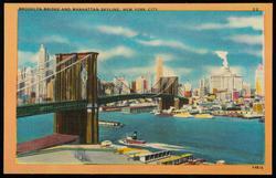 BROOKLYN BRIDGE AND MANHATTAN SKYLINE, NEW YORK CITY 
