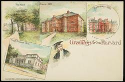 Greetings from Harvard 
The Yard, Sever-1880, Matthews-1870, Fogg Museum-1895.
