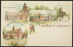 Greetings from Harvard 
Memorial Hall-1874, Austin Hall-1883, Hemmenway Gymnasium-1879.
