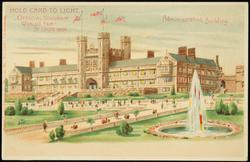 HOLD CARD TO LIGHT.  OFFICIAL SOUVENIR WORLD'S FAIR - ST. LOUIS 1904. 
Administration Building.
