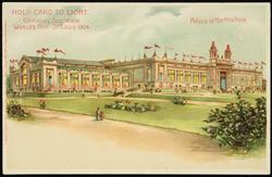 HOLD CARD TO LIGHT.  OFFICIAL SOUVENIR WORLD'S FAIR - ST. LOUIS 1904. 
Palace of Horticulture.
