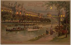 HOLD CARD TO LIGHT.  OFFICIAL SOUVENIR WORLD'S FAIR - ST. LOUIS 1904. 
Grand Lagoon.
