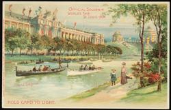 HOLD CARD TO LIGHT.  OFFICIAL SOUVENIR WORLD'S FAIR - ST. LOUIS 1904. 
Grand Lagoon.
