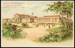 HOLD CARD TO LIGHT.  OFFICIAL SOUVENIR WORLD'S FAIR - ST. LOUIS 1904. 
The Art Palace.
