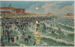 BATHING SCENE AND HEINZ'S PIER, ATLANTIC CITY, N.J.

