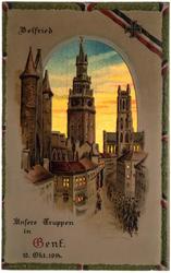 Belfried Unsere Truppen in Benf. 13.Okt.1914.
