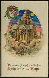 Die von den Franzosen beschossene Kathedrale von Roye.
