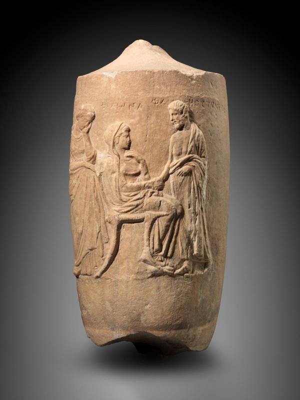 Grave marker in the form of an oil flask (lekythos)