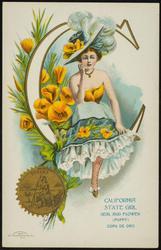 CALIFORNIA STATE GIRL  
SEAL AND FLOWER (POPPY) COPA DE ORO