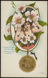 CONNECTICUT STATE GIRL  
SEAL AND FLOWER (DOGWOOD)