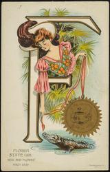 FLORIDA STATE GIRL  
SEAL AND FLOWER PALM LEAF