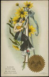 ILLINOIS STATE GIRL  
SEAL AND FLOWER (BLACK-EYED SUSAN)