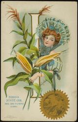 INDIANA STATE GIRL  
SEAL AND FLOWER (CORN)