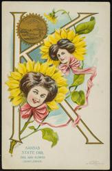 KANSAS STATE GIRL  
SEAL AND FLOWER (SUNFLOWER)