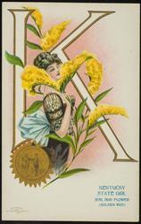 KENTUCKY STATE GIRL  
SEAL AND FLOWER (GOLDEN ROD)