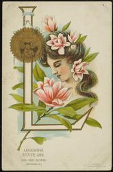 LOUISIANA STATE GIRL  
SEAL AND FLOWER (MAGNOLIA)