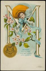 MICHIGAN STATE GIRL  
SEAL AND FLOWER (APPLE BLOSSOM)