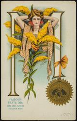 MISSOURI STATE GIRL  
SEAL AND FLOWER (GOLDEN ROD)