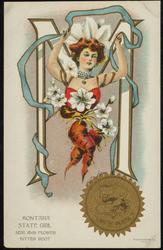 MONTANA STATE GIRL  
SEAL AND FLOWER BITTER ROOT