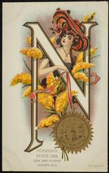 NEBRASKA STATE GIRL  
SEAL AND FLOWER (GOLDEN ROD)
