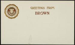 GREETINGS FROM BROWN