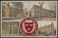 SIGILLUM ACADEMIAE HARVARDIANAE IN NOV ANG. 
MASSACHUSETTS HALL - FOGG MUSEUM OF ART - GATE OF 1875 - WINTHROP HALL