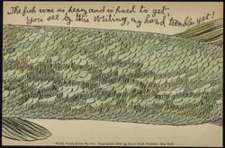 The fish was so heavy and so hard to get, you see by this writing, my hand trembles yet!
