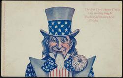 The first Card shows Uncle Sam smiling bright, Because he knows he is Allright.
