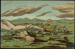 Hind legs of horse racing through countryside. [4of4] 

