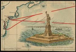 Travel routes on perforated map cards of the REICHSPOST DAMPFER. No.4

