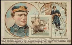 DAVID GLASGOW FARRAGUT: born in Tennessee, 1801; died, 1870; son of a Spaniard; adopted by David Porter; appointed midshipman in 1810; lieutenant-commander, 1841; captain, 1855; commanded naval expedition that captured Confederate fleet and destroyed New Orleans in 1862.

