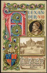 20.  ALEXANDER VII - Fabio Chigi - born at Sienna - elected 1655 - died 1667 - Decorated the Piazza of St. Peter's with handsome portico. 

