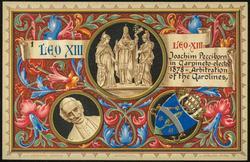 1.  LEO XIII - Joachim Pecci - born in Carpineto - elected 1878. Arbitration of the Carolines.

