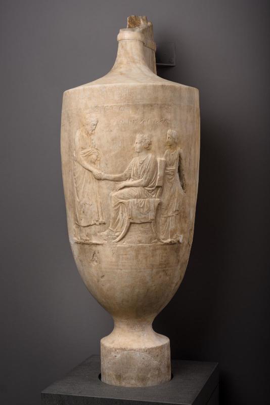 Funerary marker in the form of an oil flask (lekythos)