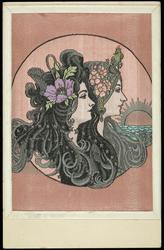 Two women by the sea.
