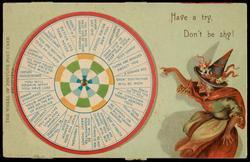 THE WHEEL OF FORTUNE POST CARD. REGISTERED.
Have a try, Don't be shy!