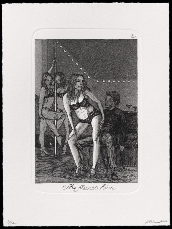The Caprichos 35: She fleeces him.