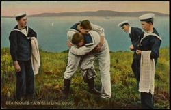 SEA SCOUTS - A WRESTLING BOUT.