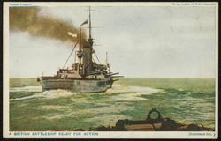 A BRITISH BATTLESHIP READY FOR ACTION
