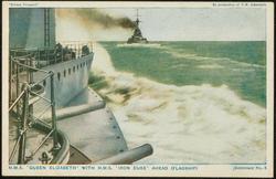H.M.S. 'QUEEN ELIZABETH' WITH H.M.S. 'IRON DUKE' AHEAD (FLAGSHIP) 
