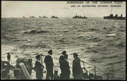 SURRENDER OF THE GERMAN FLEET 
LINE OF DESTROYERS ENTERING HARBOUR
