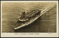 H.M.S. "Courageous." Aeroplane landing.
