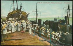 LIFE IN OUR NAVY: Going on board a destroyer.
