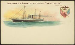 AMERICAN LINE U.S. MAIL STEAMER - "NEW YORK" (10,800 Tons.)