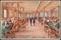 Cie Gie TRANSATLANTIQUE "LA LORRAINE"  fUMOIR des 1eres CLASSES.

