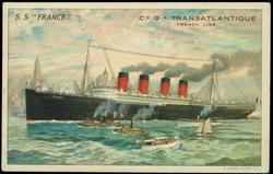 Cie Gie TRANSATLANTIQUE  (FRENCH LINE) 
S.S. "FRANCE"
