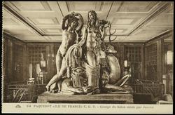 154  PAQUEBOT "ILE DE FRANCE " C.G.T. - Groupe du Salon mixte par Janniot