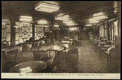 141  PAQUEBOT "ILE DE FRANCE " C.G.T. - Bibliothèque des 1re. classe